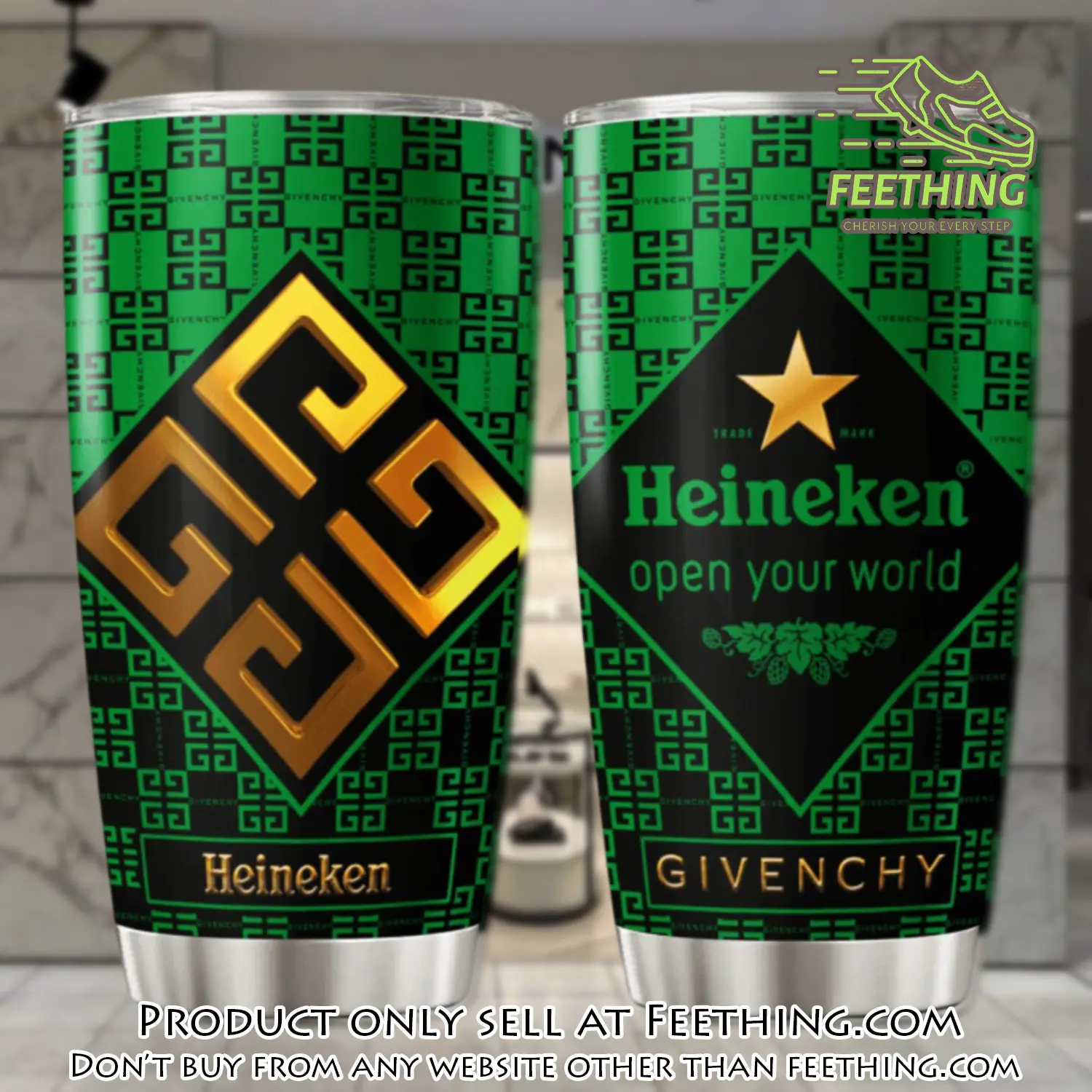 Givenchy heineken stainless steel tumbler 20oz30oz ft5008683